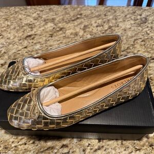Talbots Gold Woven Flats